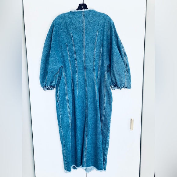 Asos denim  oversized, hourglass shape 3/4 sleeves , long duster coat long dress - Picture 2 of 9